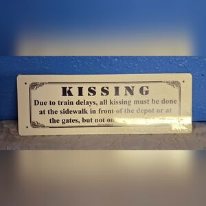 MK5 "Kissing Train Delay" Funny Metal Sign Wall art 12"x4"